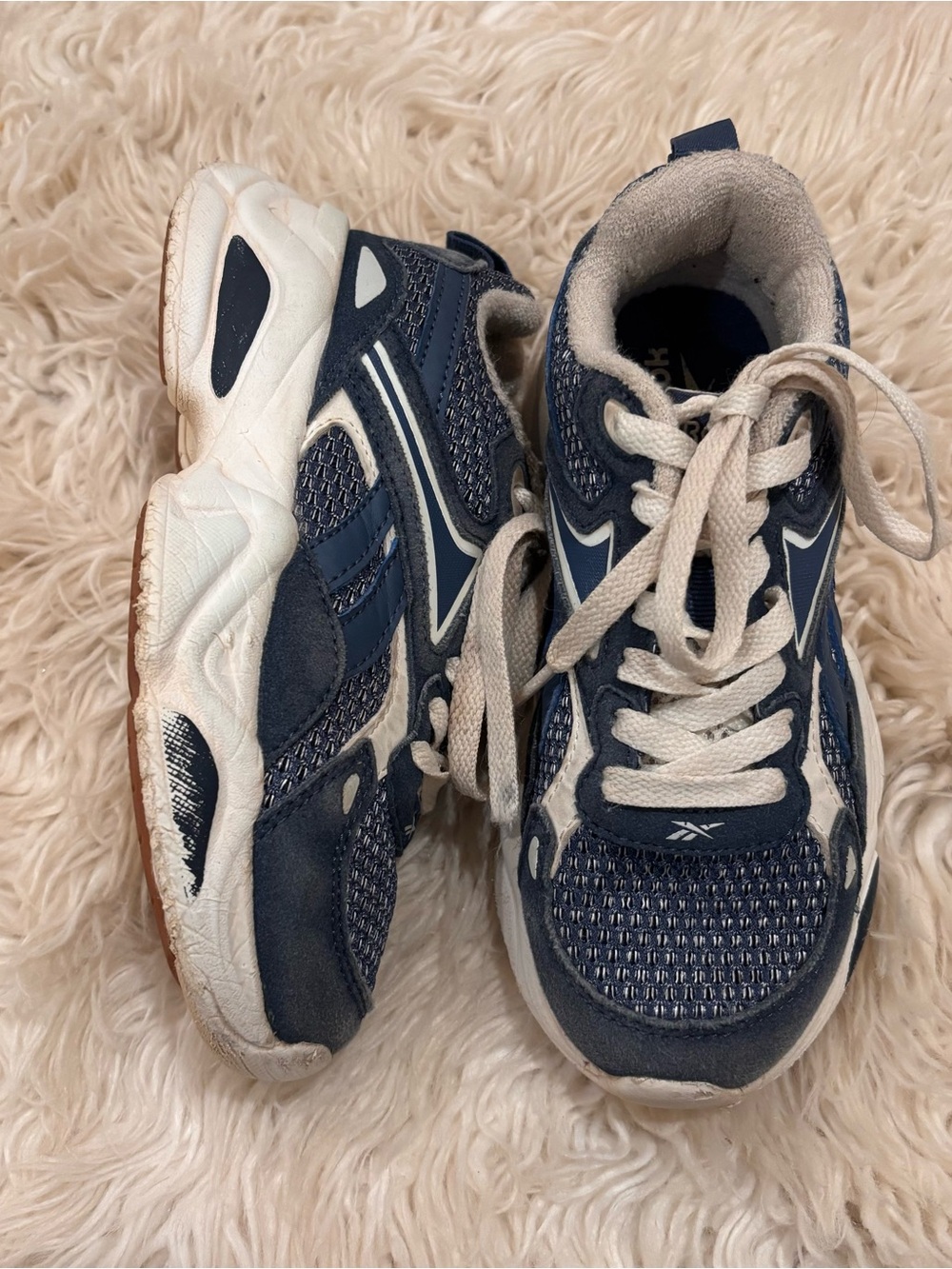 Reebok Kids Navy and White Athletic Sneakers